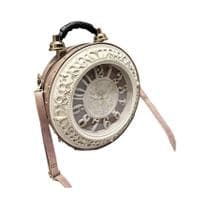 Bolsa De Ombro Feminina Divertida Em Formato De Relógio De Couro PU, Bolsa Redonda De Designer De - Dancing Engine