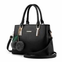Bolsa Feminina Grande Tote Transversal Sacola Pompom Alça de Ombro e Mão Casual Resistente Viagem Trabalho Dia a Dia Presente Faculdade Lazer - Carrken