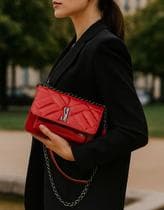 Bolsa Feminina Le Boy Bordada Luxuosa material ecológico Corrente Transversal Pequena - Santa Lurdes