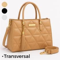 Bolsa Feminina Média Alça Transversal Bordada Bag de Ombro Detalhes Dourado Básica Casual