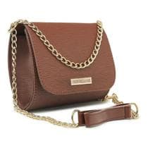 Bolsa Feminina Pequena Transversal Tiracolo Corrente Dourada Moda Luxo Elegante Chic Compacta - Redawn