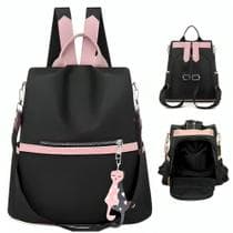 Bolsa Mochila Feminina Grande Antifurto Impermeável Reforçada Com Alça Transversal E Costas Escolar Trabalho Passeio
