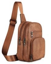 Bolsa tipo estilingue FADEON Designer em couro PU para mulheres marrom