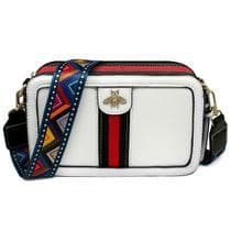 Bolsa tiracolo Beatfull Designer Bee em couro PU branca
