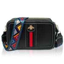 Bolsa tiracolo Beatfull Designer Bee em couro PU preta