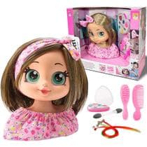 Boneca Busto Infantil Kit Maquiagem Pentear Acessórios - Bee Toys