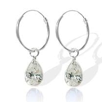 Brinco Argola Pingente Gota Zirconia Prata Legitima 925 - Lojas La&Ny Pratas