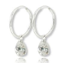 Brinco Argola Ponto Luz Gota Prata Legitima 925 - Lojas La&Ny Pratas