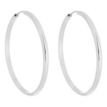 Brinco De Argola Lisa 3 Cm Em Prata 925 Legítima Fio Redondo - Princesa das Pratas