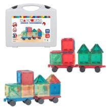 Brinquedo Educativo Magnético Magforma Maleta 30 Pç + Rodas