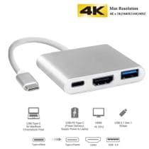 Cabo Adaptador Conversor Usb C Para Hdmi + Usb 3.0 + Tipo C - MLS