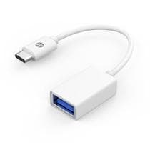 Cabo Adaptador USB x USB-C HP, Branco - 9YF06AA