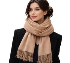 Cachecol Echarpe Pashmina Lenço Com Franja 190x70 cm Toque Macio Para O Frio Outono Inverno Feminino Masculino - cashmere