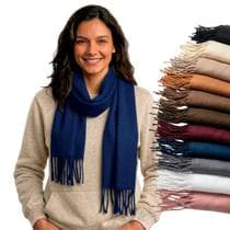 Cachecol Feminino Pashmina Xale Tipo Manta Toque Macio Com Franjas 180x70cm - - Darujo