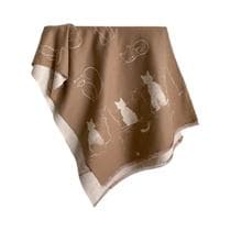 Cachecol Feminino Quente Com Estampa De Gatos Em Cashmere Sintético Para Outono/Inverno Versátil E - NONE