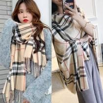 Cachecol Xadrez Feminino Lenço Pashimina Echarpe Masculino Unissex Para Frio Inverno - princesa