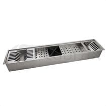Canal organizador úmido de cozinha em inox 304 com 5 módulos 90x18