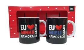 Caneca Dupla Casal Gamer Amor - Presente Dia dos Namorados - Sude