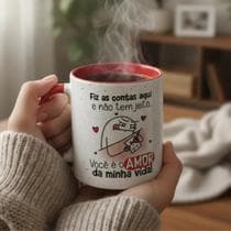Caneca Flork Fiz As Contas Xícara Casal Humor Personalizada Porcelana Presente - Doublana Store