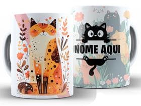 Caneca Gato Divertida Porcelana Xícara 325ml + Caixa Presente - CanecaRei