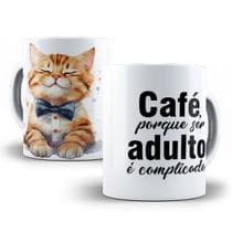 Caneca Gato Frase Café Engraçada Meme Porcelana - Tio da Caneca