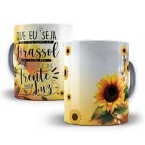Caneca Girassol Frase Porcelana Personalizada - Tio da Caneca