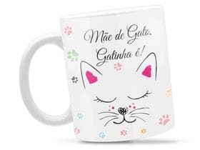 Caneca Mãe De Gato Gatinha Divertida Porcelana Xícara 325ml + Caixa Presente - CanecaRei