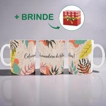 Caneca Porcelana Personalizada Colecionadora de Folhas Com Brinde - Tav
