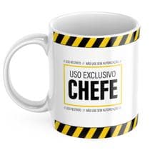 Caneca Xicara de Café ou Chá de Porcelana Personalizada Uso Exclusivo do Chefe Divertida Engraçada para Presente…