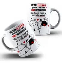 Caneca Xícara de Porcelana Cerâmica Personalizada Dia dos Namorados Divertida Casal Flor kee md1 - Casetal