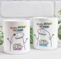 Canecas porcelana personalizada Para Casal - emoções em arte