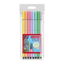 Caneta Hidrográfica Premium STABILO Pen 68 Estojo com 8 unidades Em 8 cores pasteis