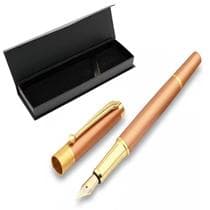 Caneta tinteiro pena rose gold premium 0,5mm presente luxo - LUYKE
