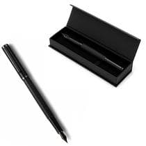 Caneta tinteiro preta fosco premium pena 0,38mm c. caixa - LUYKE