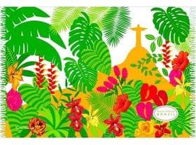 Canga Praia Rio De Janeiro Cristo 100 Viscose Gigante Bali - Bali Blue