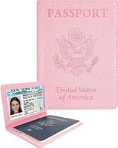 Capa porta-passaporte em couro Sizobi para viagens rosa