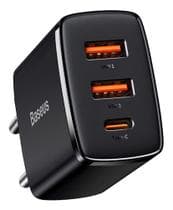 Carregador de Parede Baseus Compact Turbo 30w Pd Tipo-C + 2 Usb
