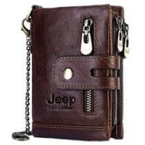 Carteira Jeep Masculina Feminina De Couro 100% Legítimo dia dos Namorados Porta moedas Ziper Porta Cartões