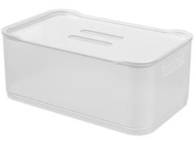 Cesta Organizadora Grande com Tampa Coza Fit 30,5 x 18,5 x 12,4cm Natural