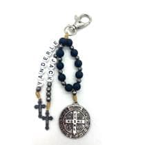 Chaveiro Personalizado Com 2 Nomes - Cor Preto - São Bento - Ateliê Católico Arcanjos