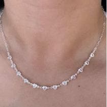Chocker de Coração Feminina 45cm Pedras de Zircônias Brancas em Prata 925 Legítima - Sem marca