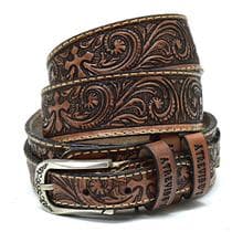 Cinto Country Em Couro Atrevidus Traiado Masculino Feminino - Atrevidu's Country
