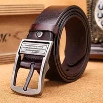 Cinto de Couro Masculino com Fivela de Liga - Moda Casual e de Negócios