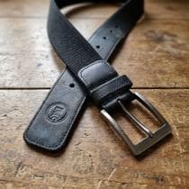 Cinto Masculino Couro e Elástico Ajustável Acessório Confortável Preto Café - Lamartini