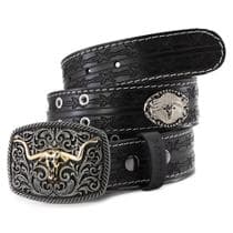Cinto Muladeiro Estilo Country Couro Masculino Feminino Fivela Rústica - Pampas Country