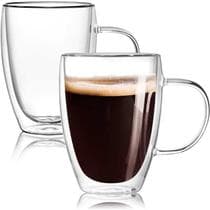 Conjunto 2 Xícaras Parede Dupla de Vidro 350 ML Jogo de Xicaras para Café Expresso Chá cappuccino - Dolce Home