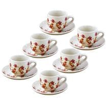 Conjunto 6 Xícaras Com Pires De Porcelana Branca Café Chá Le Jardin 90ml - Haüskraft