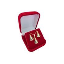Conjunto Colar+Brinco N.Senhora Aparecida Banho Ouro 18k - Crislu Jóias E Semi Jóias