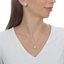 Conjunto Colar e Brinco de Pérolas Feminino Banho Ouro 18k - Enzara Jóias