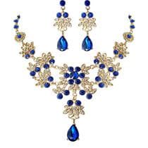 Conjunto Colar e Brincos Joias Elegantes Luxo Gota Cristal - anjo da mamãe